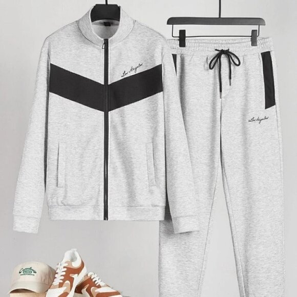 Grey Mens Sweatpants And Sweatshirt Set - Picture 1 of 4